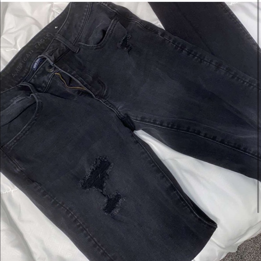 black american eagle jeggings size 6 long